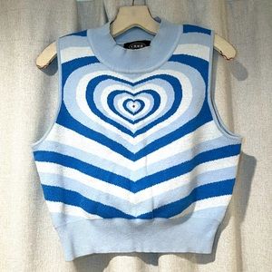 Cider heart jacquard knit vest